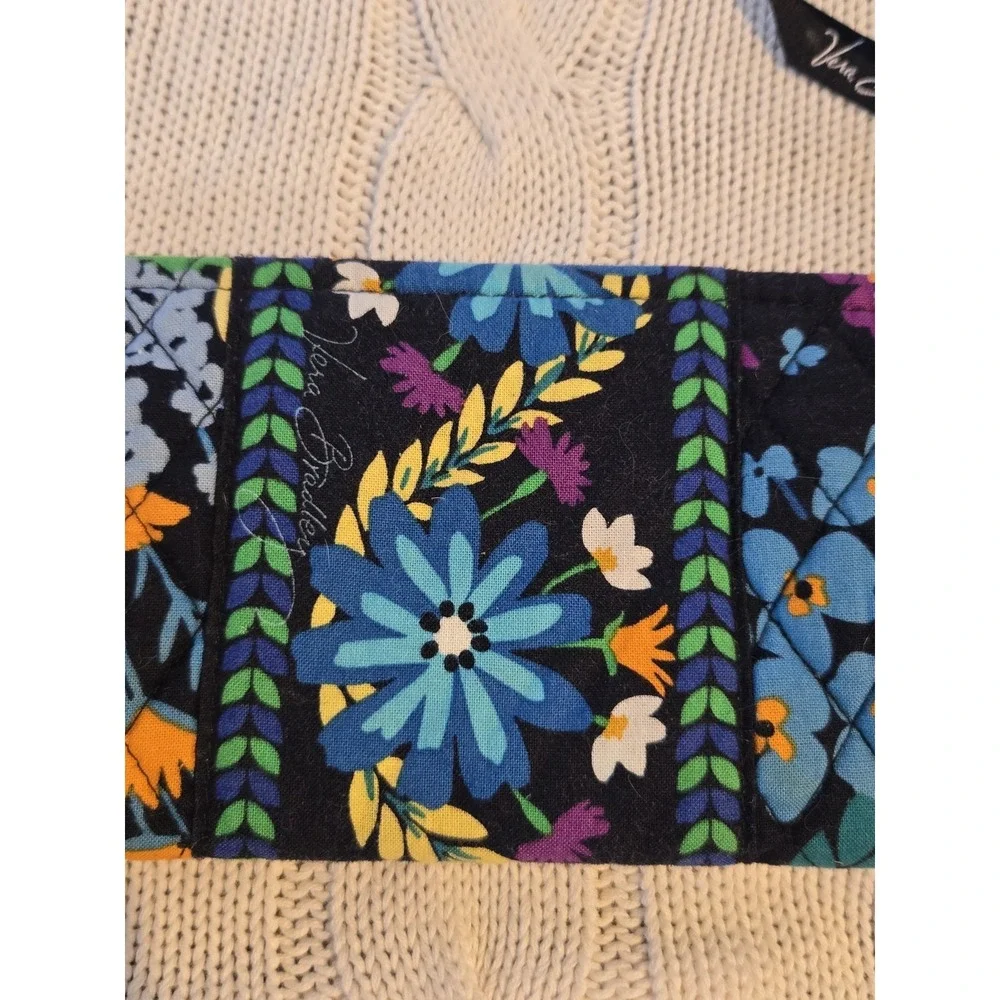 Vera Bradley Quilted Zip Eyeglass Sunglasses Case Pouch Retired Blue Floral 9